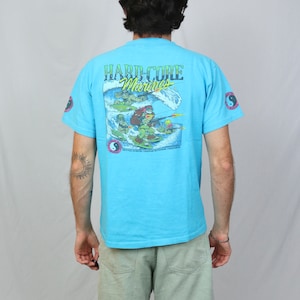 Vintage 90s T&C Surf designs Hawaii t shirt Boys XL light blue hard-core marines thrilla gorilla graphic tee made in USA image 1