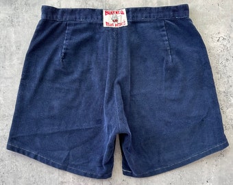 Vintage 70s Birdwell Beach Britches Corduroy Surf Shorts (32) Navy blue made in USA