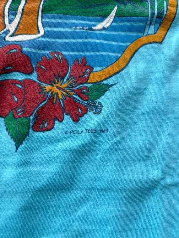 Vintage 80s Maui Hawaii T Shirt (XL) Light blue 1… - image 4