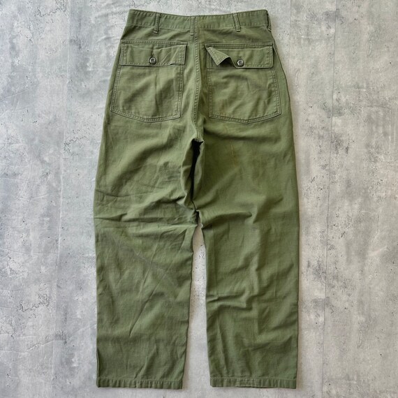 Vintage 60s Military OG-107 Pants (31x29) Green U… - image 2
