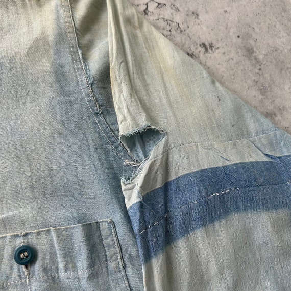 Vintage 1950s Chambray Denim Button up shirt (M) … - image 6