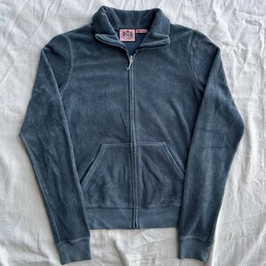 Vintage Y2K Juicy Couture Velour Track Jacket (M) Blue/grey Zip up