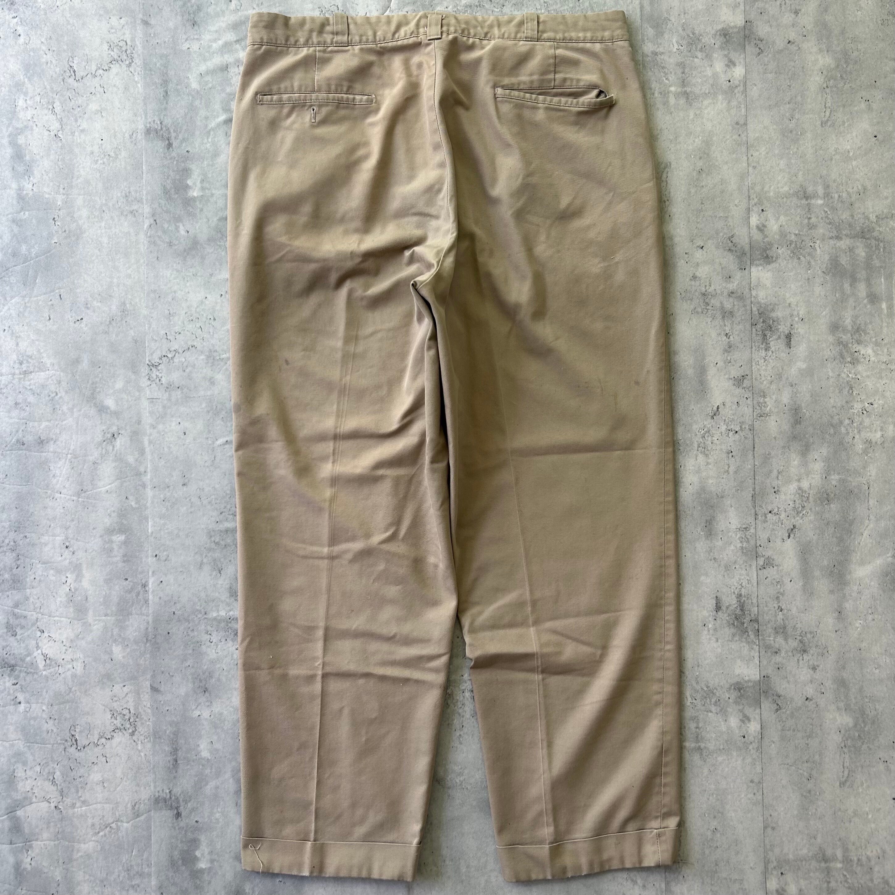 Vintage 70s Sears Perma-prest Work Pants (37) Tan Khakis
