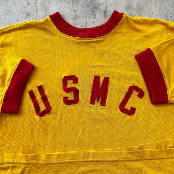 Vintage 60s USMC Durene t shirt (XL) Embroidered … - image 2
