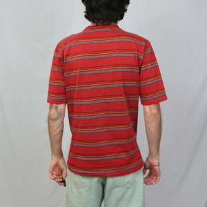 Vintage 70s Jantzen Striped T Shirt L 100% Cotton pocket tee made in USA image 2