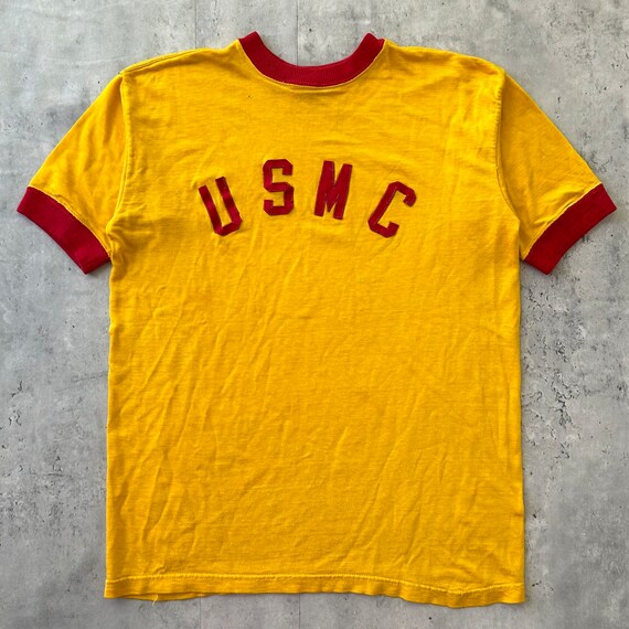 Vintage 60s USMC Durene t shirt (XL) Embroidered … - image 1
