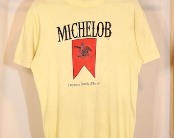 Vintage 80s Michelob Hobie surf t shirt (M) beer graphic tee summer surf sizzler 1982 Daytona Beach Florida made in USA