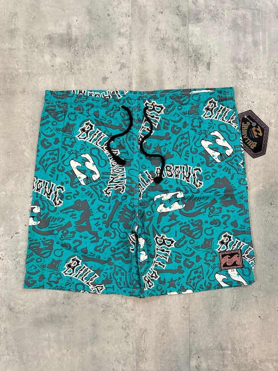 Vintage 80s Billabong Surf Boardshorts (28) Light Blue Grey