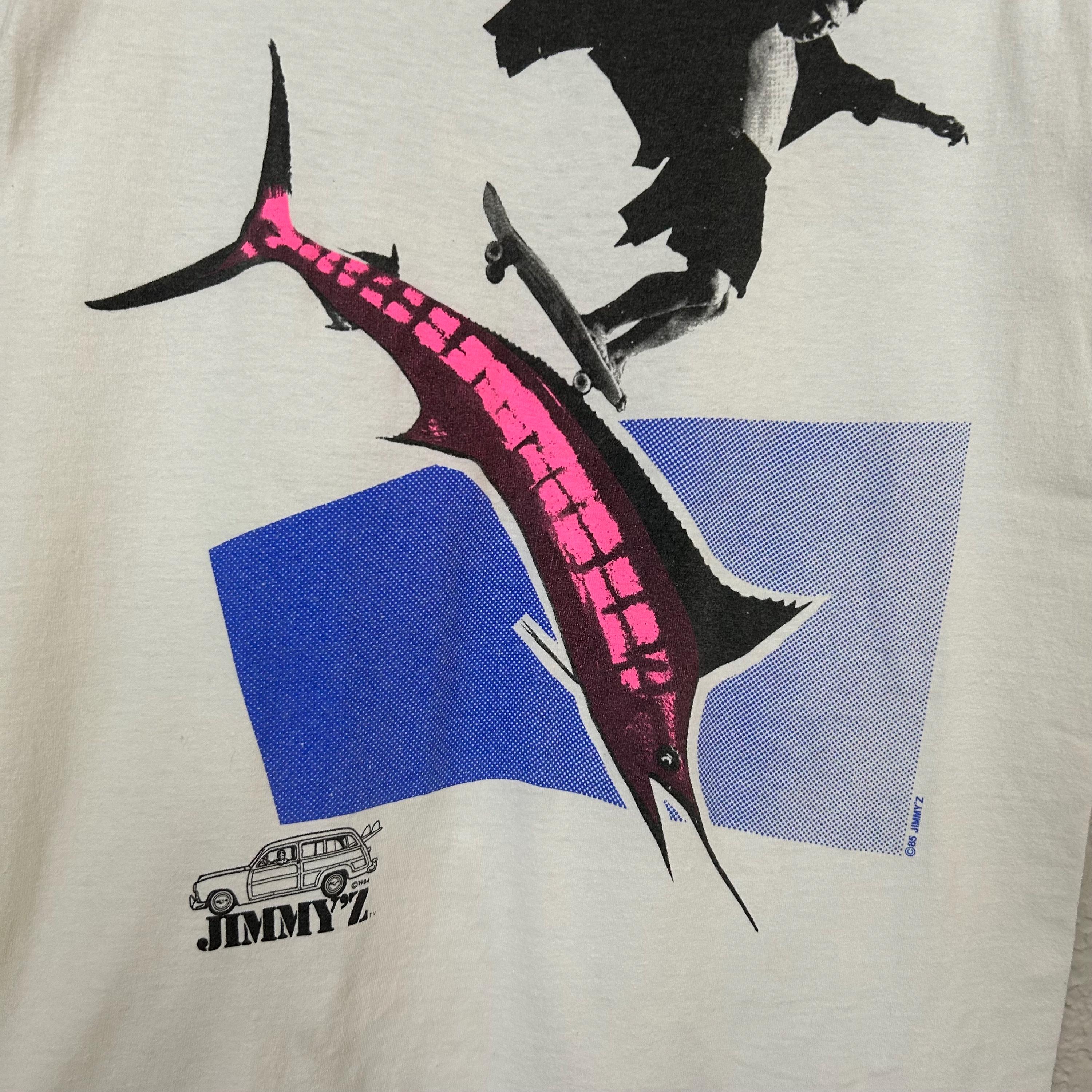 1986s vintage hosoi jimmy's Tシャツ Vintage 80s Jimmy'z Christian Hosoi T Shirt (S) White Blue