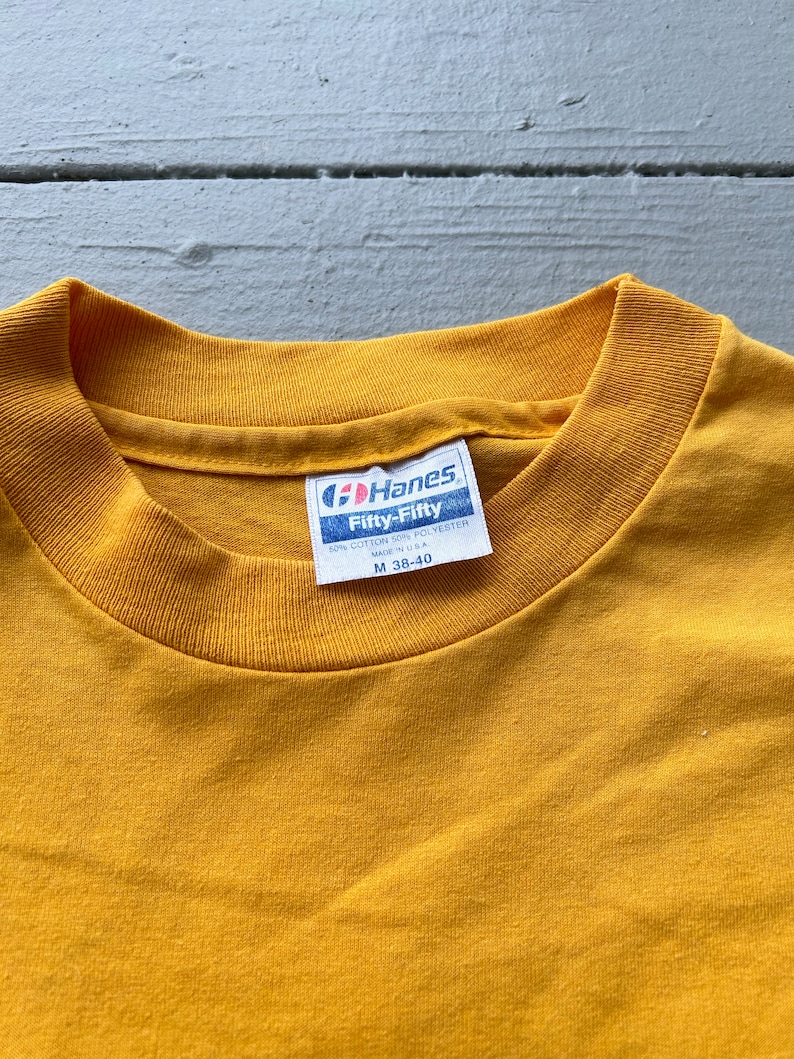 Vintage 80s Jet Ski Puerto Rico T Shirt M Yellow Sea Doo Made in USA image 3