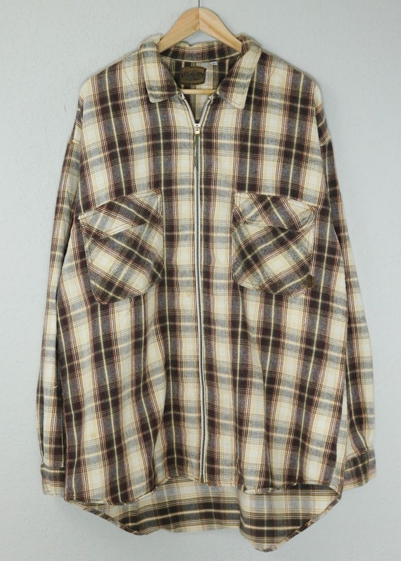 Vintage 80s Quiksilver flannel zip up jacket (XL) 