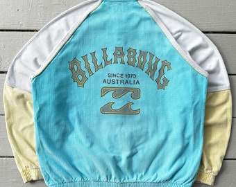 Vintage 80s Billabong Corduroy Jacket (S) Made in USA light blue grey yellow snap up