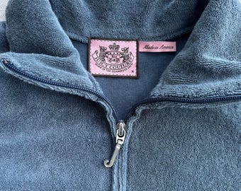 Vintage Y2K Juicy Couture Velour Track Jacket (M) Blue/grey