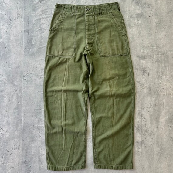 Vintage 60s Military OG-107 Pants (31x29) Green U… - image 1
