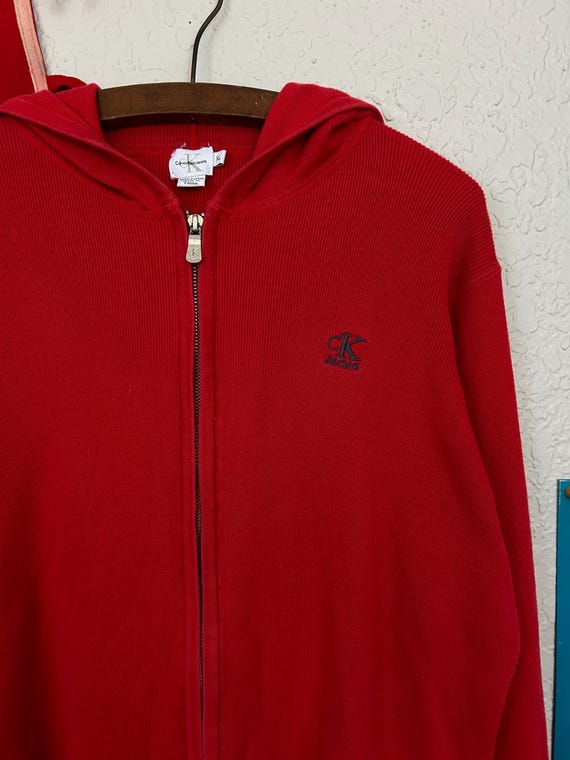 Vintage Y2K Calvin Klein Knit Hoodie (XL) Zip up Ck Jeans Vintage Y2K Calvin Klein Knit Hoodie (XL) Zip up Ck Jeans