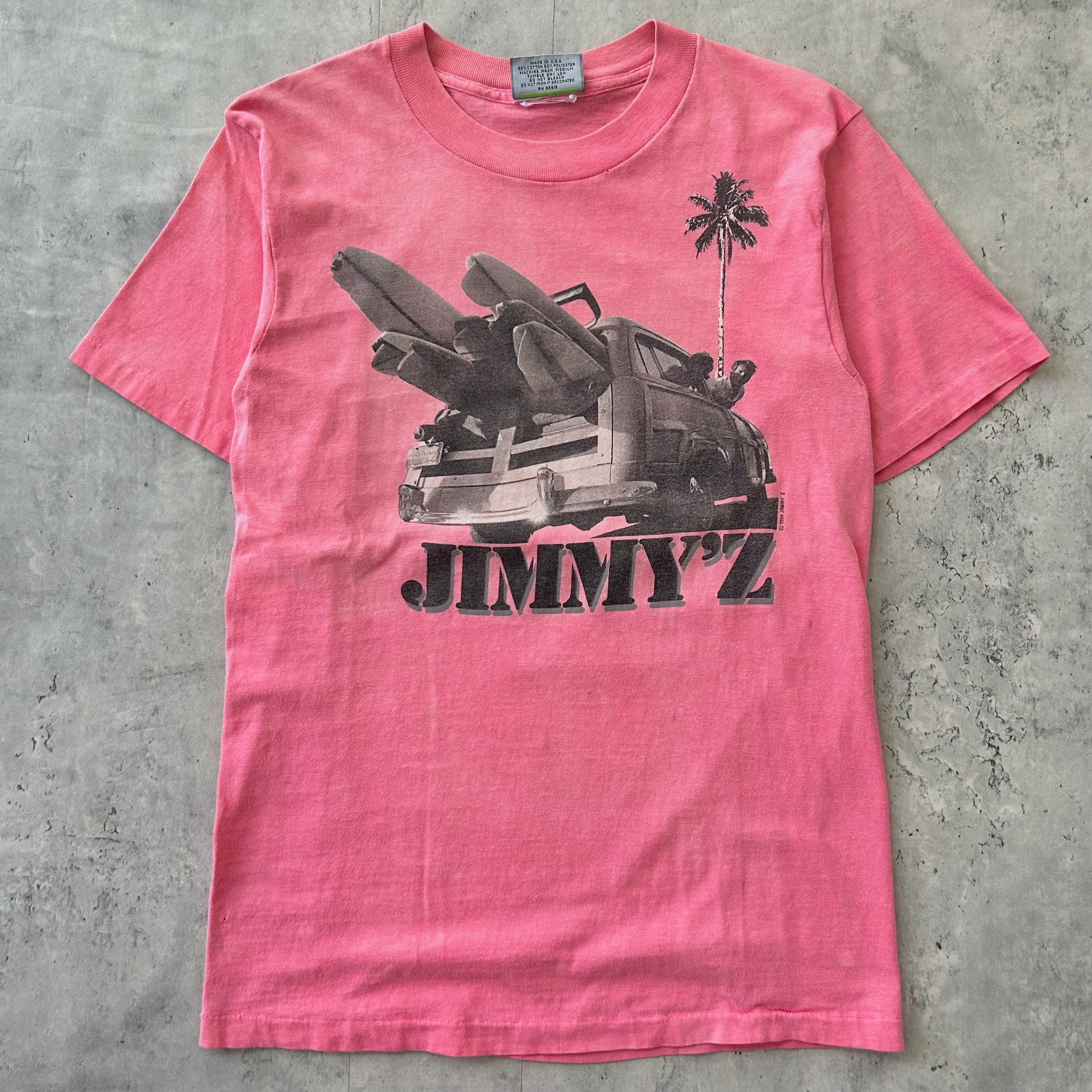 Vintage 80s Jimmyz Surf T Shirt M Faded Pink Surfer Van 