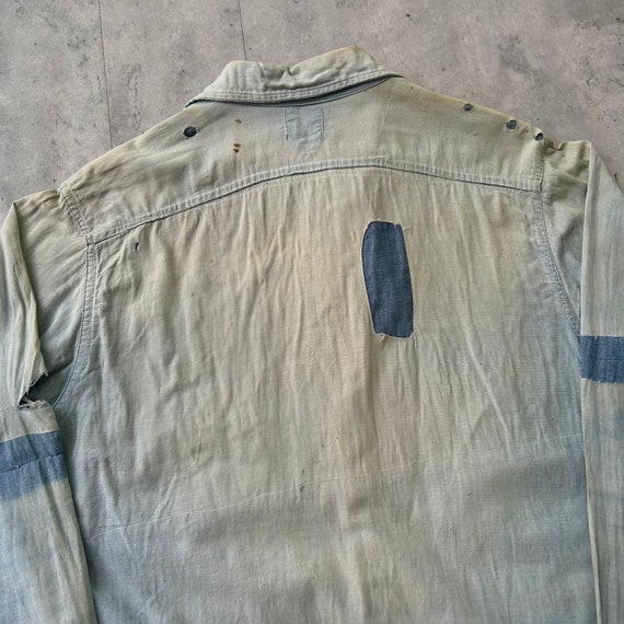 Vintage 1950s Chambray Denim Button up shirt (M) … - image 5