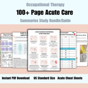 Notes d'étude sur l'ergothérapie en soins de courte durée, travail sur le terrain, étudiant ergothérapeute, NBCOT, résumés, ergothérapeute