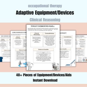 Documents pour ergothérapie, Évaluation et intervention en matière d'équipement, Activités de la vie quotidienne (AVQ), Soins aigus, Soins communautaires, Aide-mémoire, Guide
