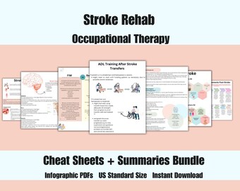 Digital Overview to Stroke Intervention and Assessment Guide/ Occupational Therapist/ Occupational Therapy/ PDF/ Reference Guide/ADL/Summary