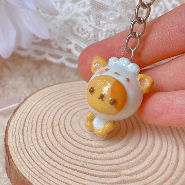 Cute dumpling cat keychain ( handmade)/ special gift for loved ones / funny gift/ personalised item/ unique keychain for a bag