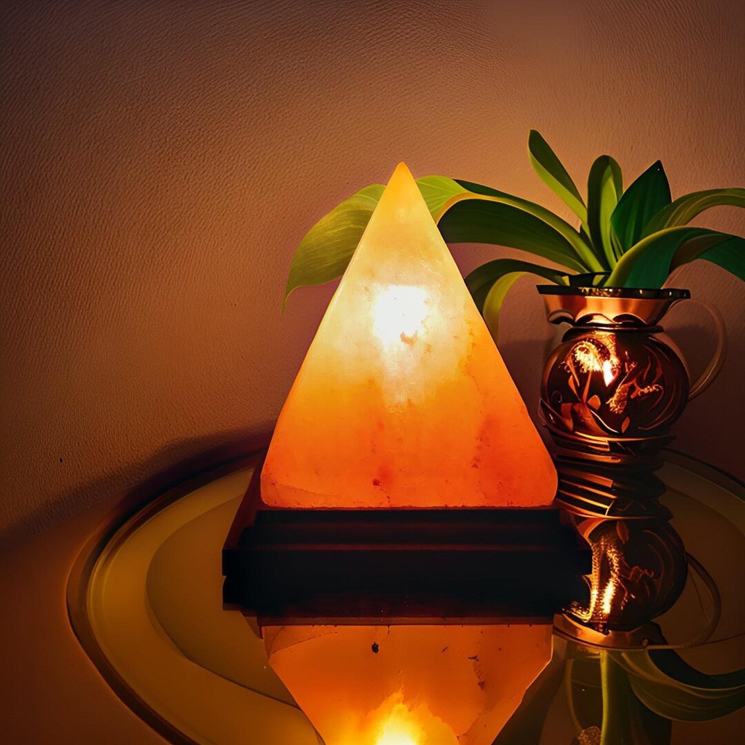 Himalayan Salt Lamp Pyramid Shape Natural Glow for Tranquil Etsy