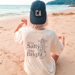 Salt and Light Be The Light Shirt Ocean Inspired Style Stay Salty Salt and Light Christian Merch Bible Verse Tee Men Christian Tee