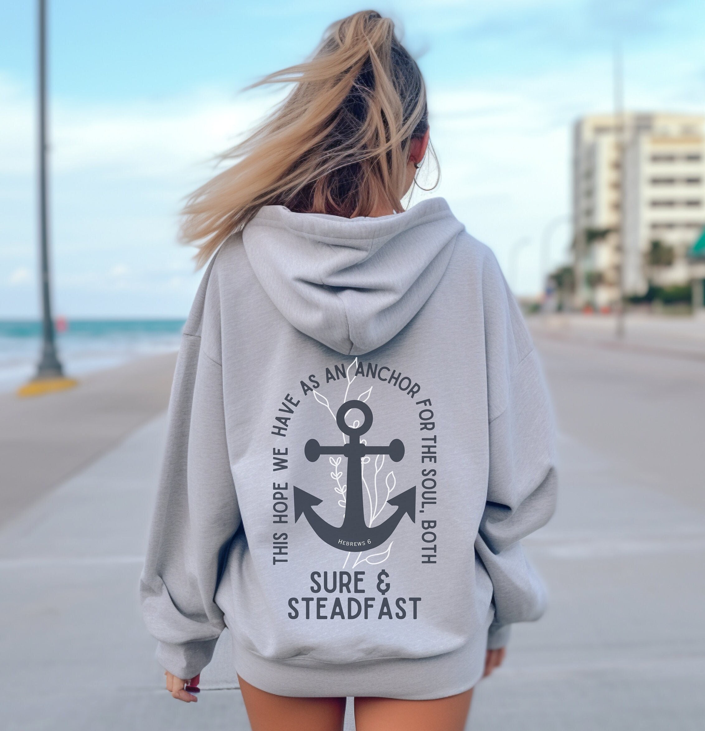 Hope Anchor Hoodie Christian Sweatshirt Hope Anchor Hoodie Christian Sweatshirt