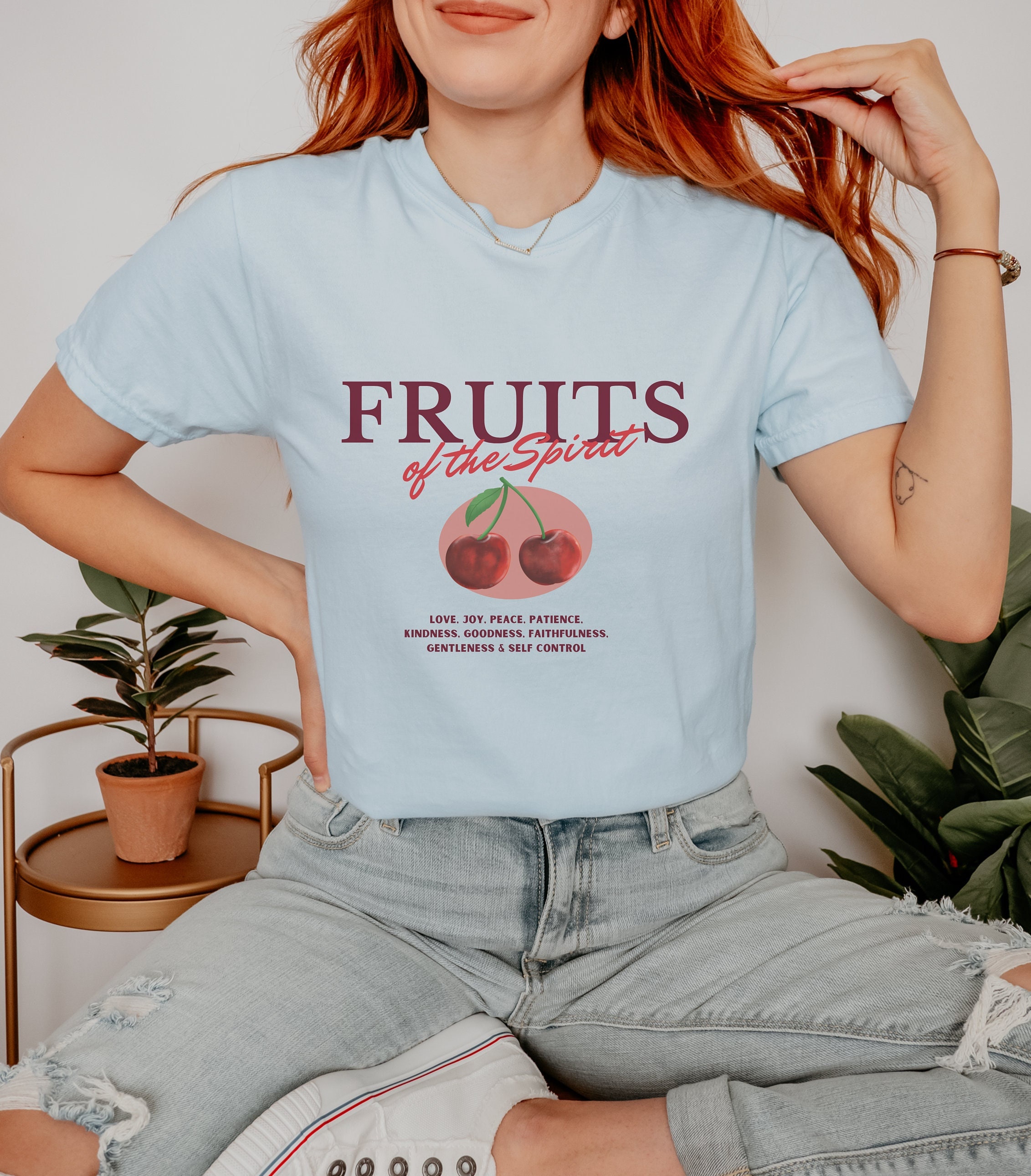 Fruit of the Spirit Cherry Tee Fruits of the Spirit Bible Verse Shirt ...