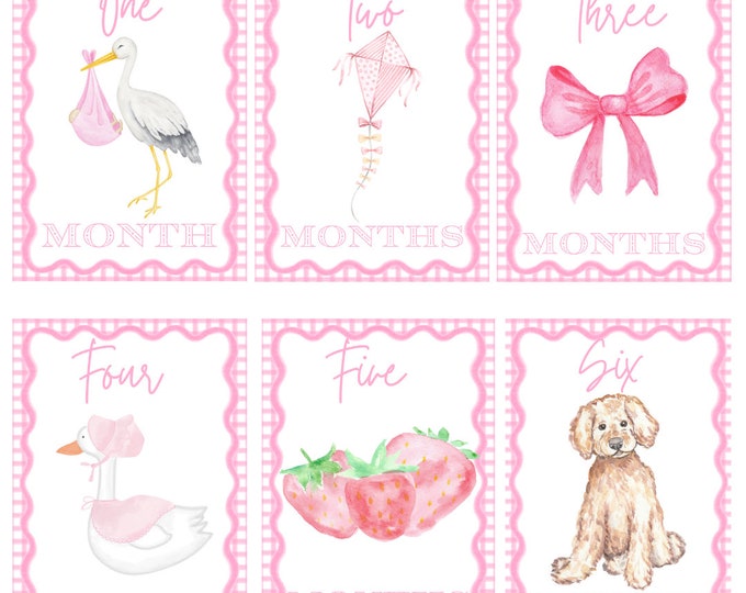 Baby Girl Milestone Cards