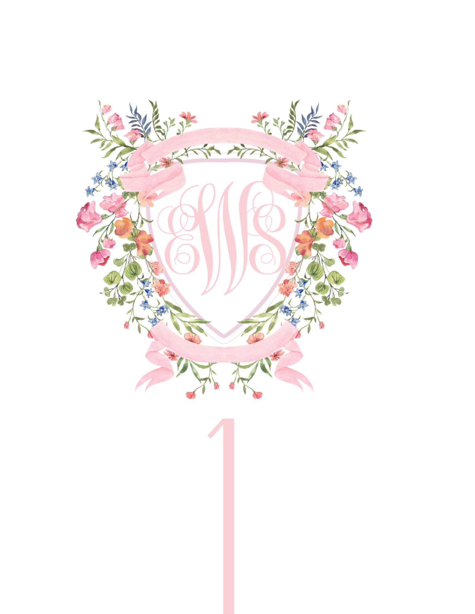 Girls Monthly Milestone Cards- Custom Floral Initialed Crest- Welcome ...