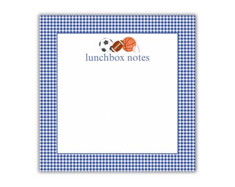 Lunchbox Notes Notepad- Lunchbox Note- Sports balls Lunchbox notes notepad