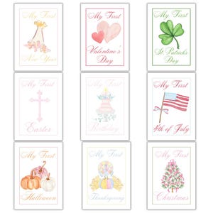 My First Milestone Cards Girls Holidays