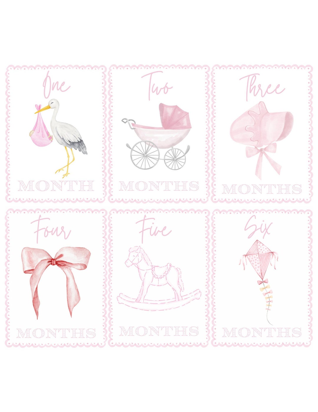 DIGITAL FILE Baby Girl Milestone Cards With Hospital Card - Etsy UK