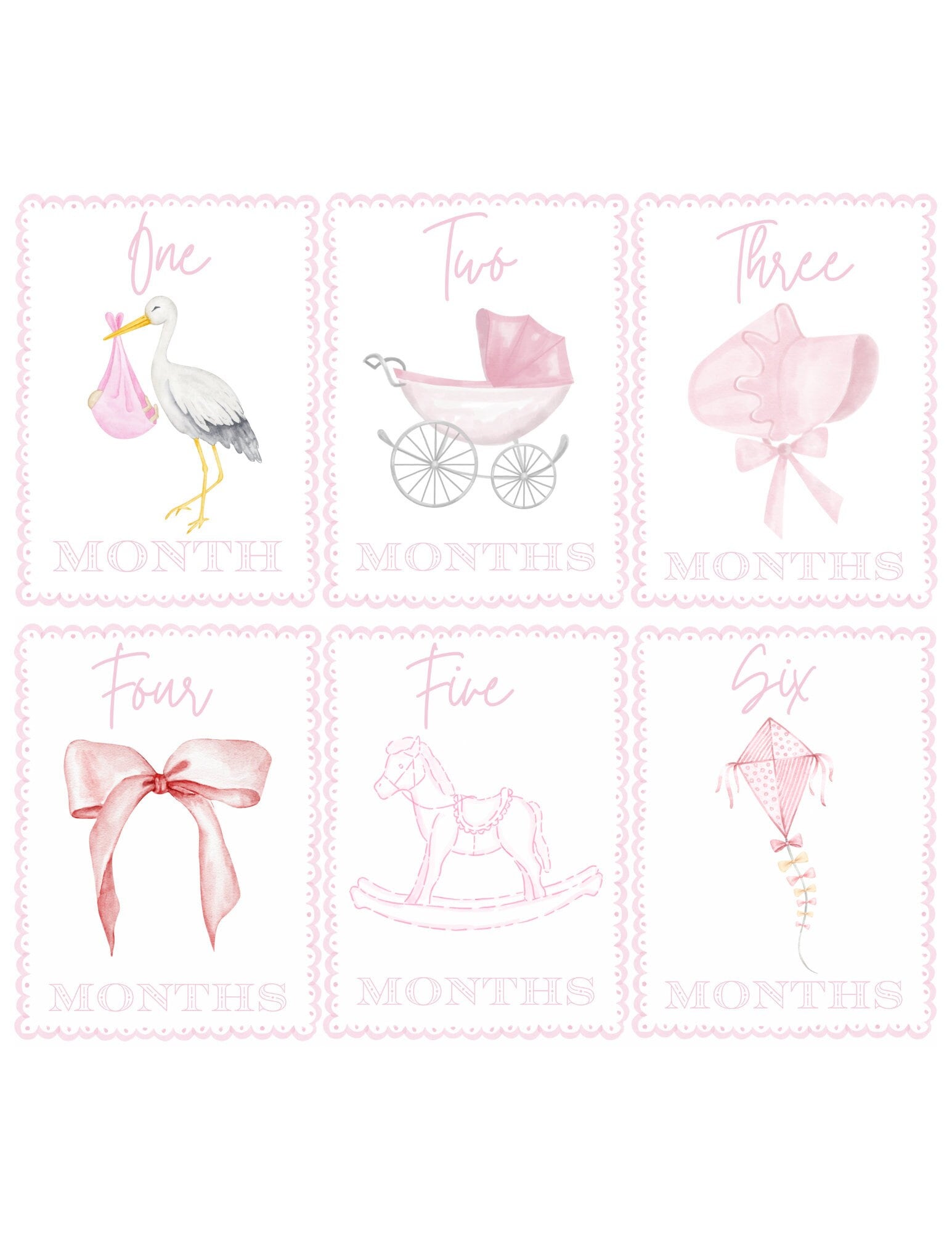 DIGITAL FILE Baby Girl Milestone Cards With Hospital Card - Etsy