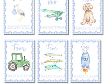 Baby Boy Milestone Cards