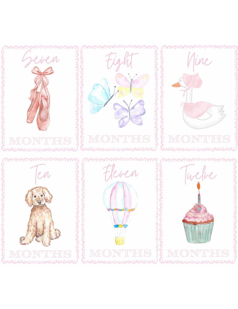 DIGITAL FILE Baby Girl Milestone Cards With Hospital Card - Etsy