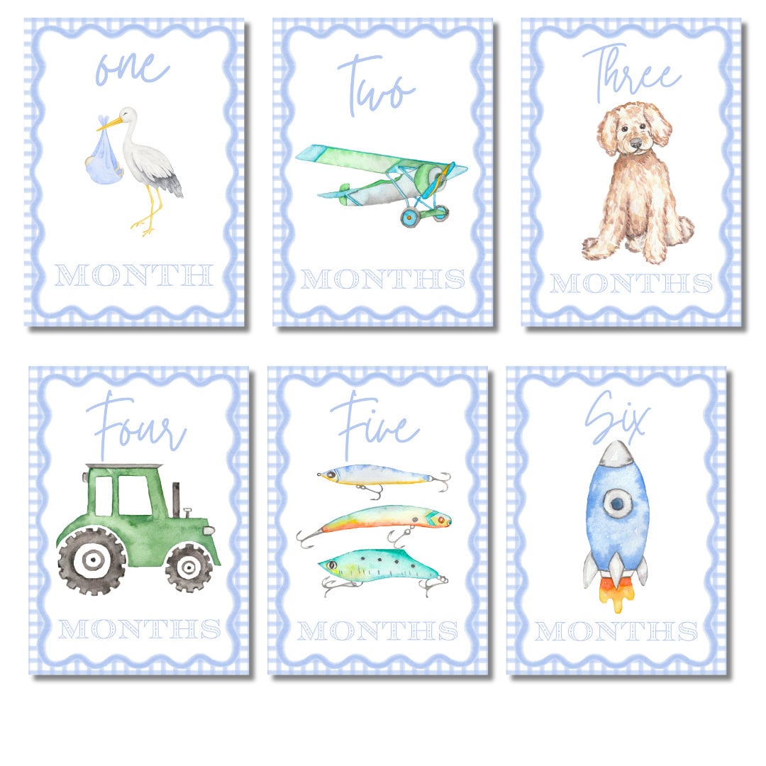 Baby Boy Milestone Cards - Etsy