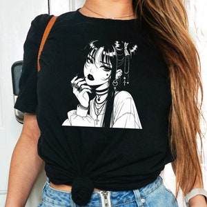 90s Anime Girl T-Shirt | Pastel Goth | 90s Anime Grunge Aesthetic | Alt Anime Clothes | Japanese Harajuku Fashion | Alt Clothes | Anime gift