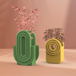 Modern Nordic Arc & Circle Vase Set, Geometric Vases, 3D Vase Print Files, Modern Deco Crafty, Special Gift, 3D STL File Digital Download