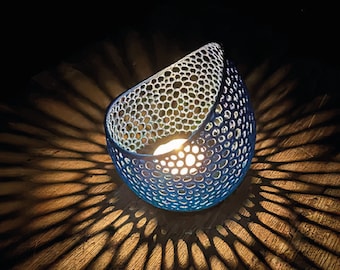 Candle Holder Tealight, Voronoi Diagram Style, 3D Home Decor, 3D Printed Decoration, Cool Surprise & Gift, 3D STL File Digital Download
