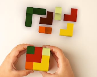 Geometric 3D Puzzle, 3D Puzzle Cube Game, 6 pcs. Puzzle, for Game Lovers, Mind Games, 3D Print STL File Model Digital Download