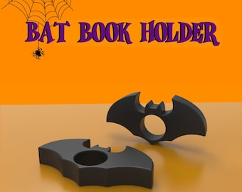 コウモリブックページホルダー、3Dブック愛好家ギフト、ブックマーク3D STLファイル、興味深いページホルダー、特別なコウモリ愛好家ギフト、3D STLデジタルダウンロード