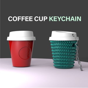 Porte-clés tasse à café, boîtes à pilules 3D, 2 modèles cloutés et réguliers, vis amovibles, comme un gobelet, prêt à imprimer, fichier 3D STL en téléchargement numérique