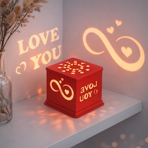 Love Light Box Candle Holder | Romantic Shadow LED & Tealight Decor Lamp | 3D STL File - Digital Download