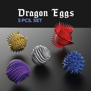 Dragon Easter Eggs 5 pcs. Set, Easter Egg Gift, 3D Printing for Decoration, 3D Dragon Eggs, Ready to Print, 3D STL File Digital Download