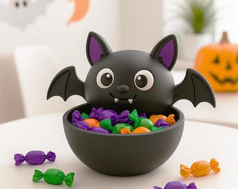 Bat Bowl | Halloween Candy, Snacks and Treat Holder | Kids Treat Holder | Table Decoration | 3D STL File - Digital Download