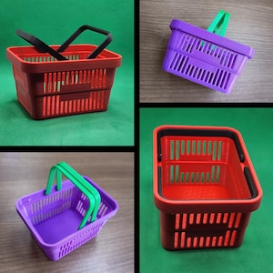 3D Mini Shopping Basket, Organizer Storage Box, Home & Office Decorative Storage, Minimalist Decor, Ready for Print, STL Digital Download image 2