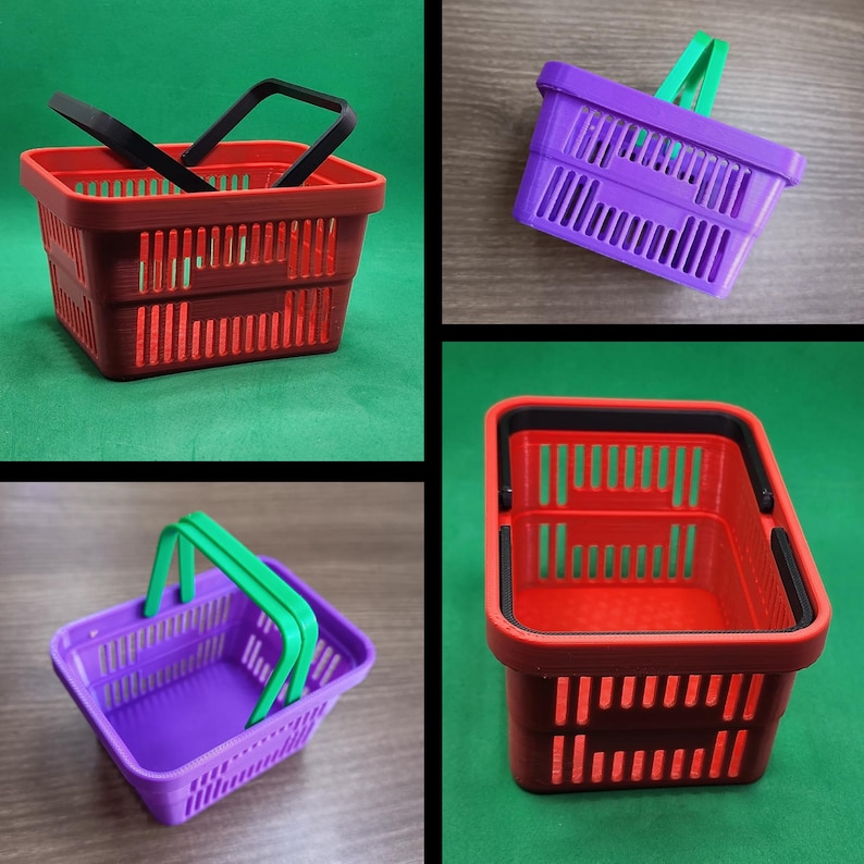 3D Mini Shopping Basket, Organizer Storage Box, Home & Office Decorative Storage, Minimalist Decor, Ready for Print, STL Digital Download image 2