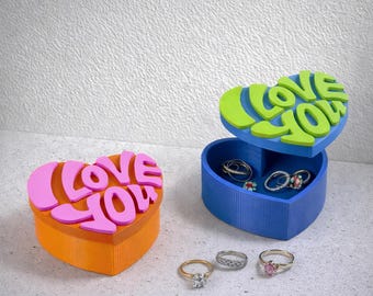 I Love You Heart Gift Box | Romantic Jewelry & Keepsake Box | Valentine’s Day | 3D STL File - Digital Download